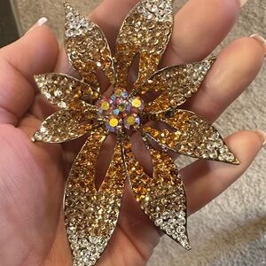 Gold and Silver Floral Brooch